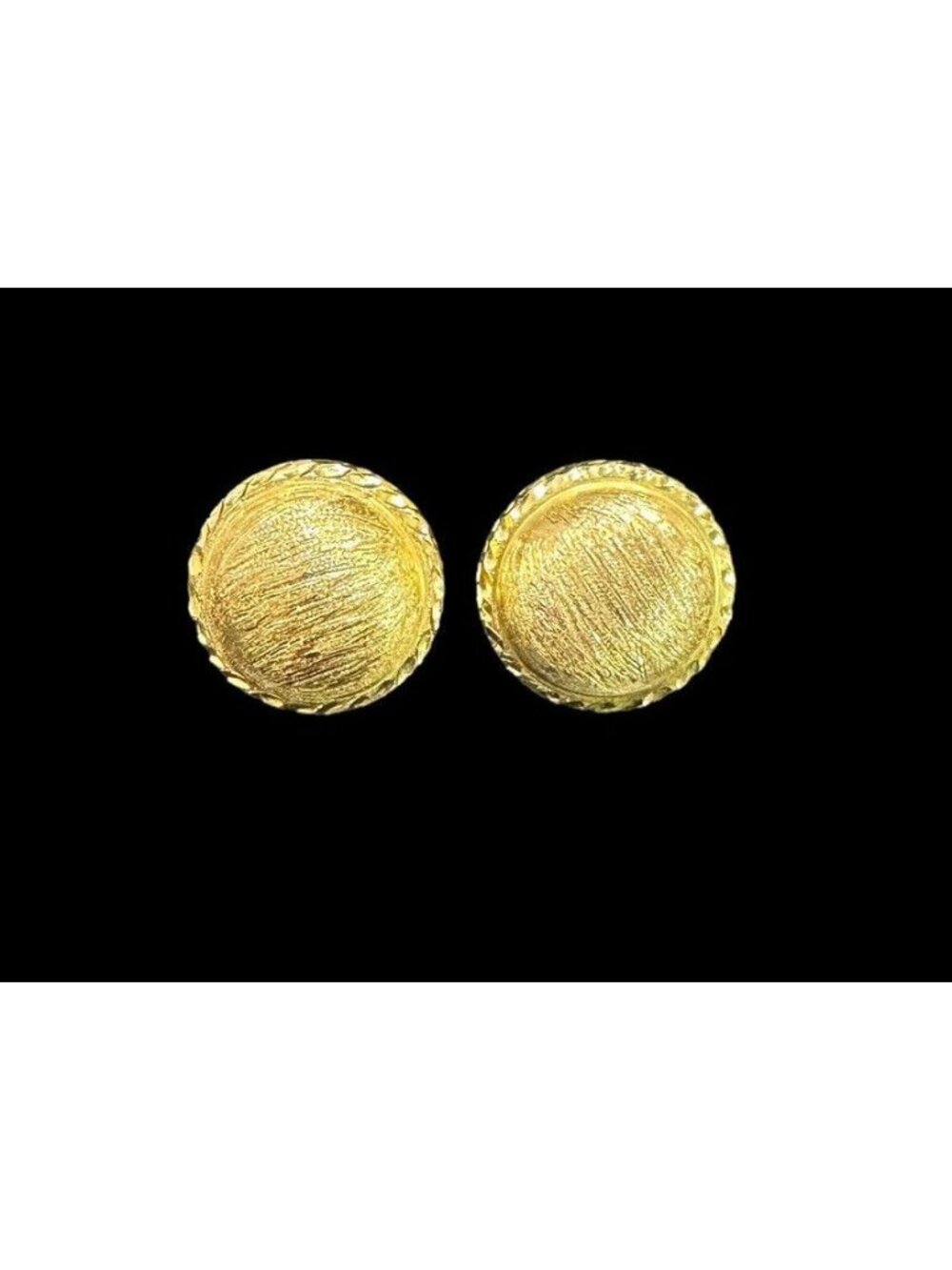 Designer Bronzallure Earrings Italy Hammered Gold Plated Round Stud Signed